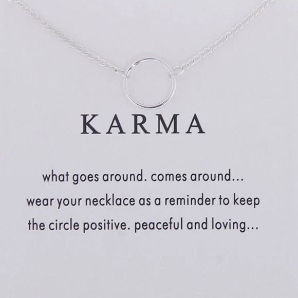 Dainty circle karma necklace NWOT - Picture 2 of 2